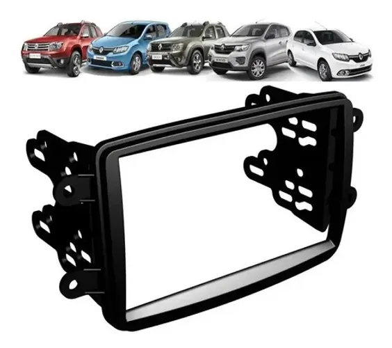 Moldura Painel 2 Din Duster Logan Sandero Kwid Captur Oroch