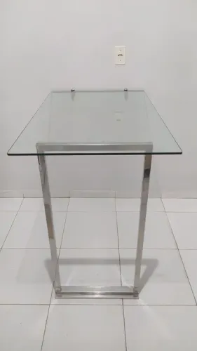 BLACK FRIDAY! Mesa de vidro com base 100% INOX - OFERTA IMPERDÍVEL!!