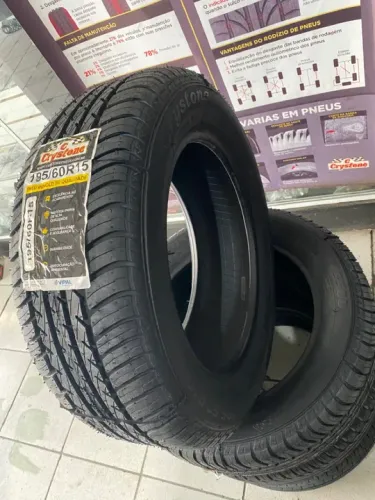 2 PNEUS 195/60/R15 REMOLD CRYSTONE VIPAL (instalação gratuita)