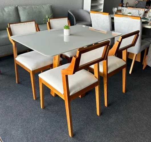 Mesa de jantar retrô 4 lugares 
