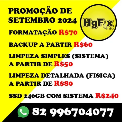 Serviços gerais de computador e notebook