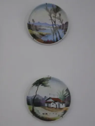 Pratos decorativos de parede porcelana Real S. Paulo - 24 cm (no estado)