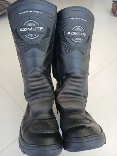 Bota motociclista militar cano alto