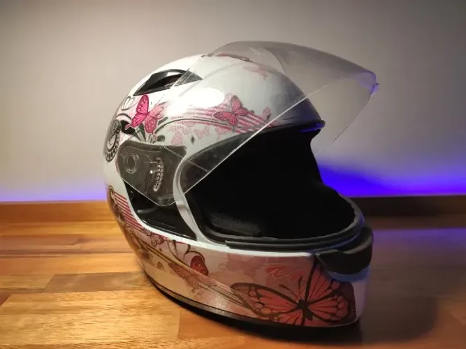 Capacete Moto Fechado EBF New Spark New Borboleta Feminino