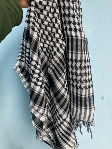 Lenço Xadrez Preto e Branco 