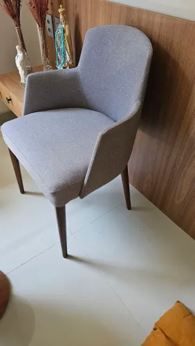 Cadeiras 6 unidades cor chumbo recém reformada em estado de novo