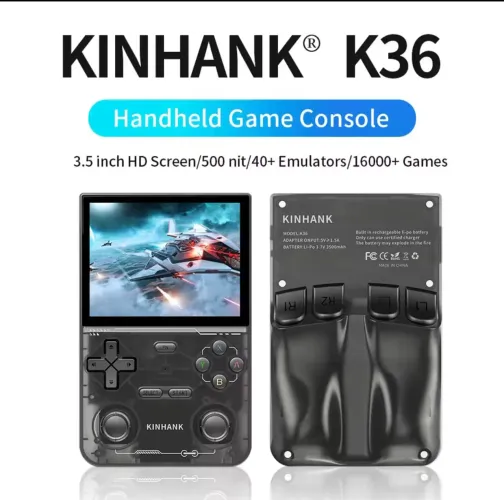 KINHANK K36 - Retrô Game Console Portátil (Preto)