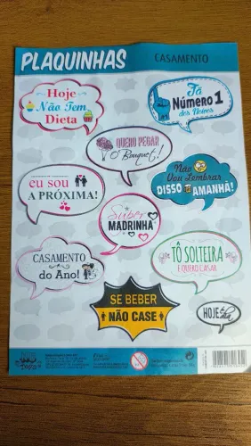 80 Plaquinhas para festa de Casamento - Diversas Frases Divertidas