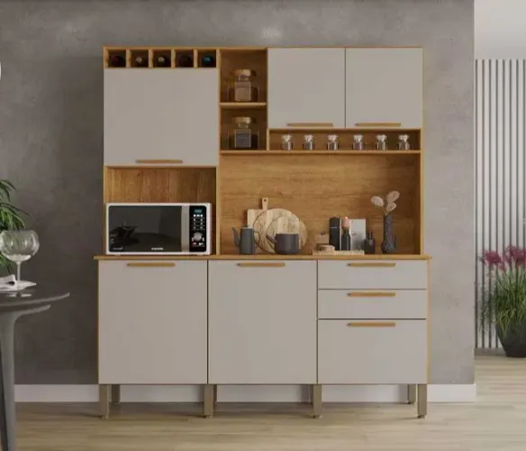 Armário De Cozinha New Topázio 6 Portas 2 Gavetas SUPER OFERTA!