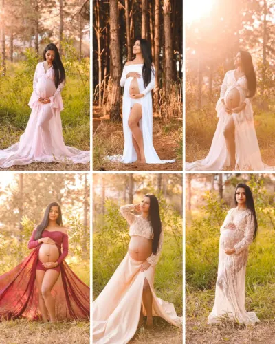 Ensaio Fotográfico Gestante - Vestidos Elegantes