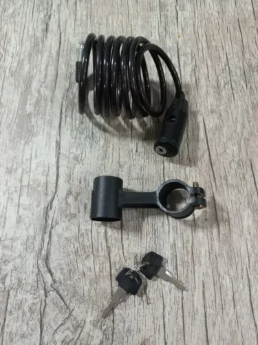 Cadeado para bicicleta com chave reserva e suporte para fixar na bicicleta