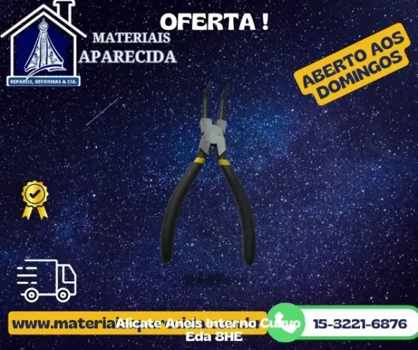 Alicate Aneis Interno Curvo 7 Eda 8HE