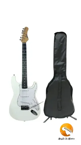 GUITARRA ELÉTRICA STRATOCASTER BRANCA MXT MST-W6B C/ capa