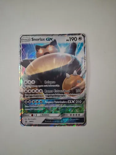 Carta Pokémon Snorlax GX - Promo SM05 - Holográfica Rara!<br>