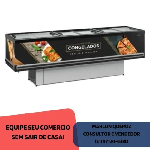 Ilha para Congelados Gelopar 3 Metros 220v Nova