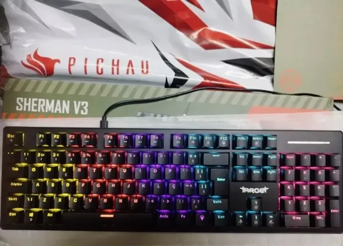 Teclado Mecanico TGT Sherman V3, 100%, ABNT2, Switch Huano Azul - Entrega gratis
