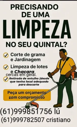 Limpeza,de lotes , chácaras, sítios fazendas etc.