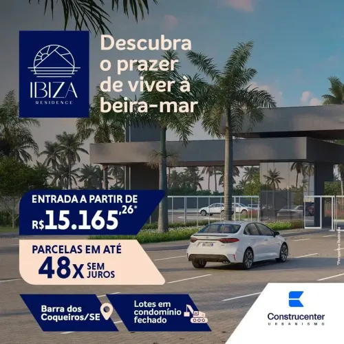 Lote à venda no IBIZA BEACH RESIDENCE , CENTRO , Barra dos Coqueiros, SE