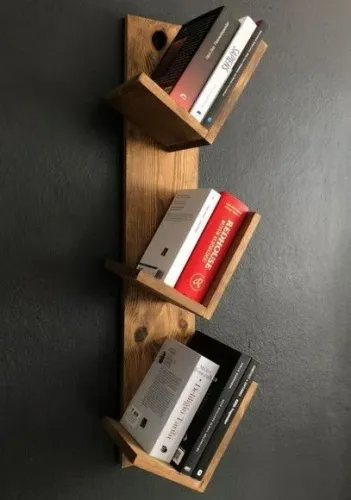 Prateleira de Livros em Madeira pinus - Design Moderno