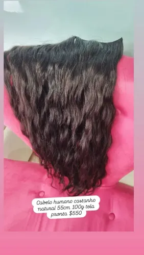 Cabelo Humano Castanho Natural 55cm