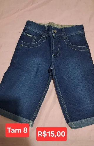 Bermuda Jeans Infantil Tam 8