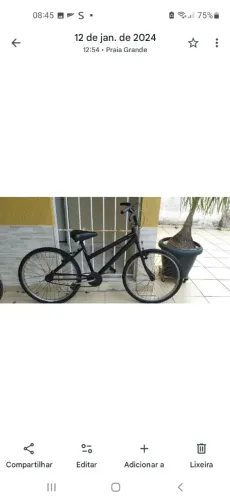 Bicicleta aro 24, preta, usada