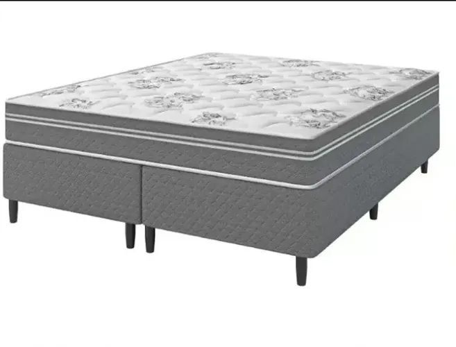 cama box base bipartido e colchão D33 queen size