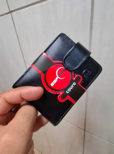 Carteira Esfera Couro Premium Porta Cédulas Porta Moedas cor Preta