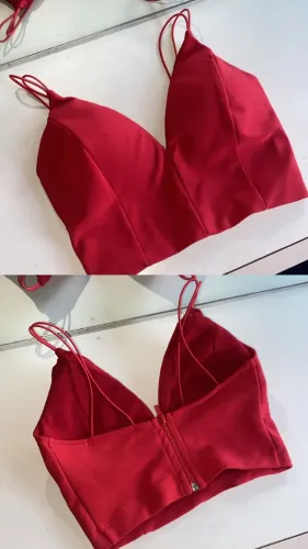 Cropped vermelho com bojo PP
