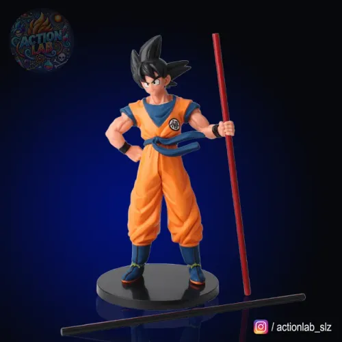 Action Figure Son Goku Bastão Mágico - Dragon Ball Z - 20 cm - Colecionável Estátua