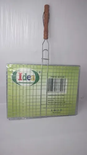 grelha dupla folha grande churrasco peixe frango linguiça carne 39x29cm