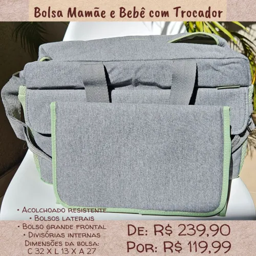 Bolsa Maternidade Mamãe e Bebê com Trocador - Super Promoção!