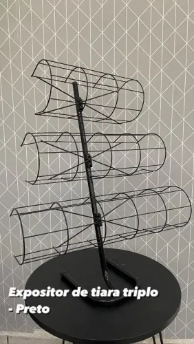 Expositor de Tiara Triplo - Preto