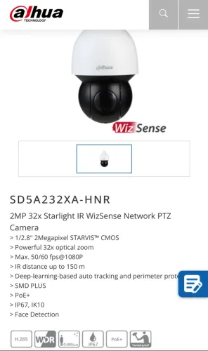 Speed Dome Dahua SD5A232XA-HNR - 2MP 32x Zoom