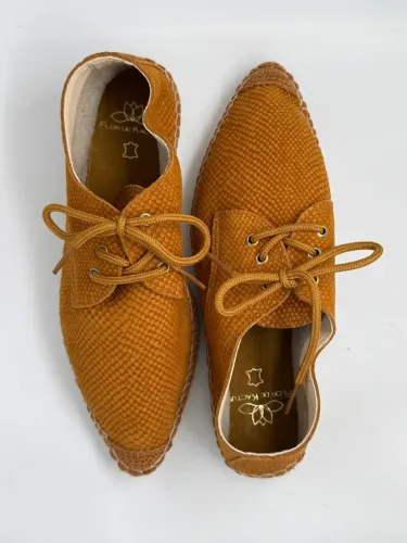 Sapatos Espadrille Couro Mostarda