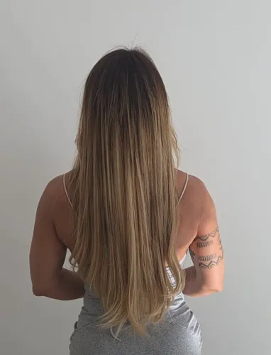 Cabelo do Sul Loiro 57 cm na fita invisível 