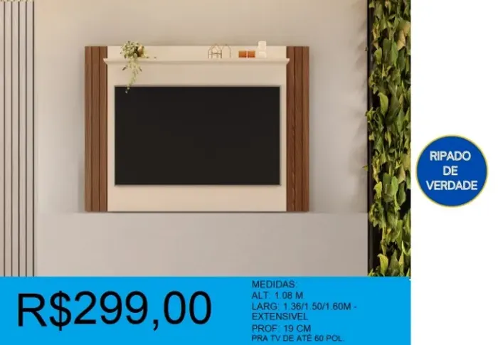 Painel com datalhe ripado - entrega gratis
