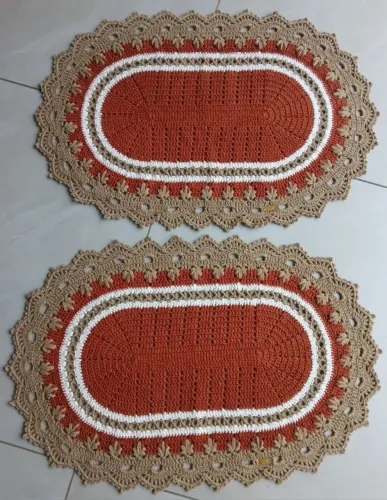 Jogos de Tapetes em Crochê Artesanais - Diversos Modelos