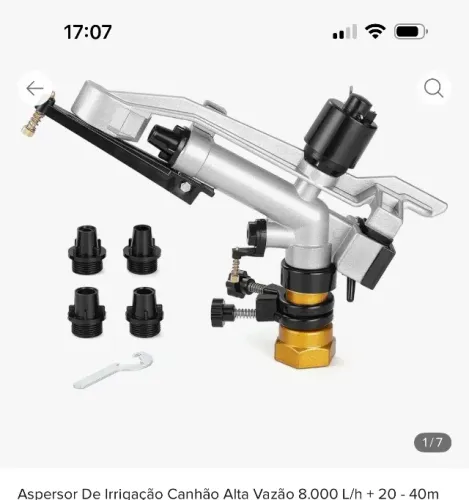 3 bombas de água, 2 aspersor e um irrigador giratório de jardim