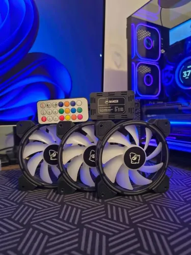 Kit fans cooler mancer 3 unidades ARGB com controladora
