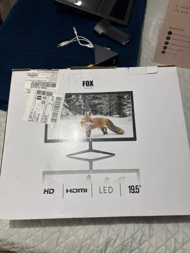 Monitor FOX LED 19,5? HD+ 75Hz HDMI/VGA - Novo na Caixa