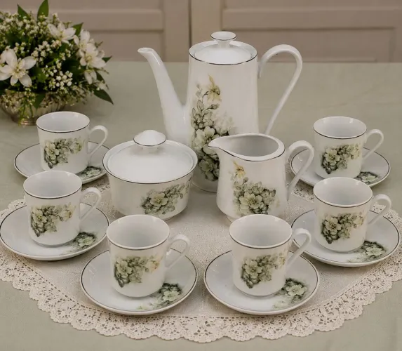 Jogo de Café em Porcelana REAL (NOVO)