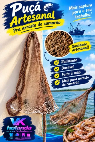 Puçá artesanal pra arrasto de camarão