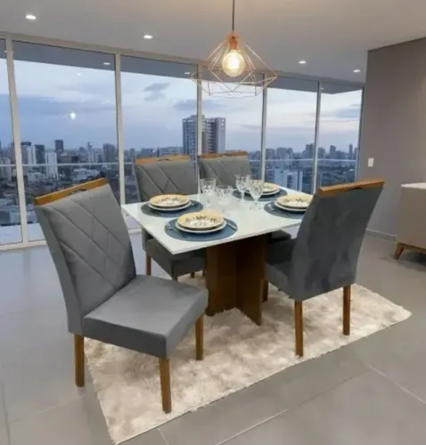 Promoção Mesa de jantar com 4 lugares grafit