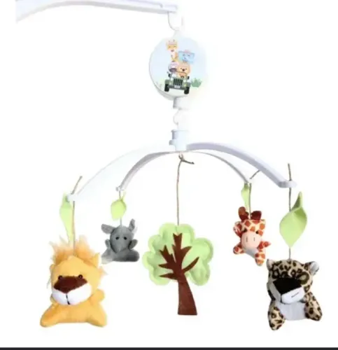 Móbile Músical Giratório Safári Árvore Animais Floresta