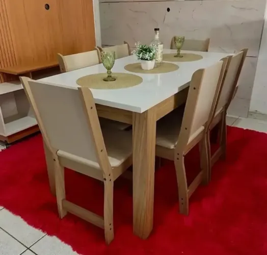 Mesa de Jantar Bellagio Com 6 Cadeiras Entrega Rápida