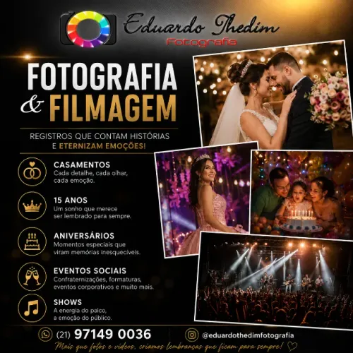 Fotografia e Filmagem - Casamentos - Aniversários - Eventos