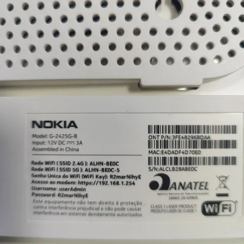 Nokia G-2425G-B AC1200 Wi-fi 5g dual- banda integrada