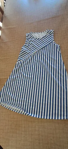 VESTIDO CASUAL LISTRADO DE VERÃO SOLTO,NOVIDADE