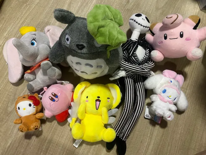 Pelúcia Kawaii Fofa Anime Kirby Kero Kerberos Hello Kitty Dumbo My Melody Jack Clefairy 